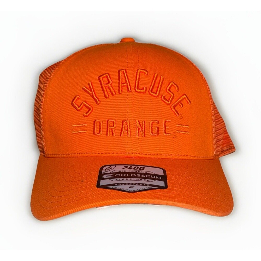 Syracuse Hat Trucker Colosseum Snapback Mesh Cap Orange New With Tags One Size